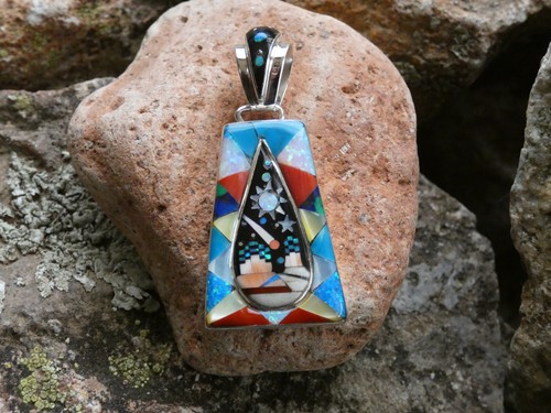 Bunte Galaxie Nachthimmel Sterlingsilber 925 Edelstein Micro Inlay Anhänger J4 - Bild 2 von 9