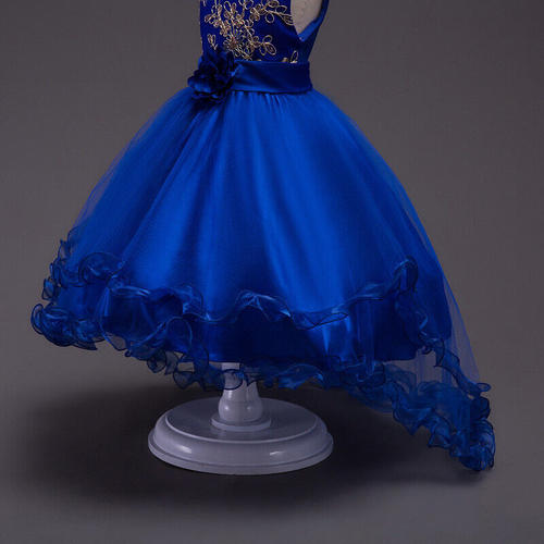 Mädchen Geburtstag Party Kleid ärmellos Pailletten Blumenmuster Spitze Hochzeitskleid - Bild 10 von 28