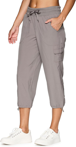 Active Women'S Cargo Capri Pant with Pockets Fashion Lightweight Woven with Draw - Picture 11 of 23