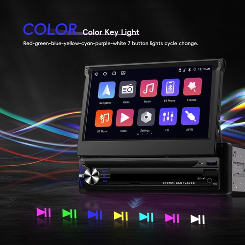 Android 15 Autoradio mit 7" Flip-out Bildschirm BT Carplay GPS Navi 1Din 4+64GB - Bild 12 von 22