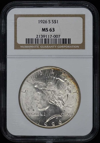 1926-S Peace Dollar S$1 NGC MS63
