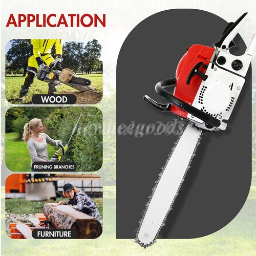 52CC 20" Gasoline Powered Chainsaw Wood Cutting Engine Gas Crankcase Chain Saw - Picture 8 of 18
