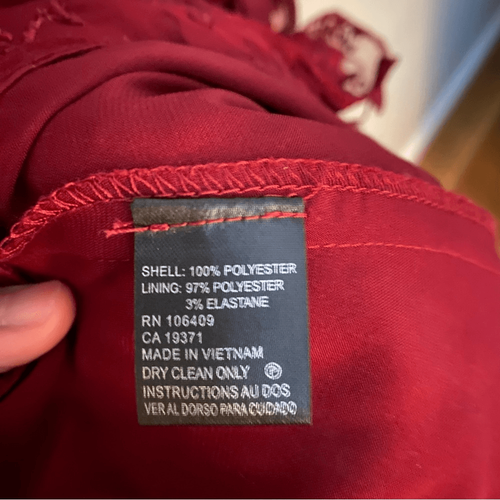 Tahari Arthur S. Levine elegantes burgunderrotes festliches Abendkleid Kleid Größe 2 - Bild 7 von 7