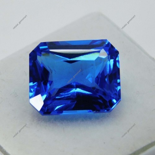Piedras preciosas sueltas de zafiro azul natural con certificación de 10 quilates en forma de esmeralda - Imagen 4 de 5
