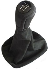 FÜR  VW Passat 3B 3BG 6 GANG ALCANTARA LEDER SCHALTKNAUF SCHALTSACK NAHT  GRAU