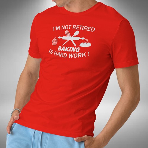 Baking Retirement Men's T-Shirt Funny Retired Hobbie Recipes Oven Baked - Picture 4 of 6