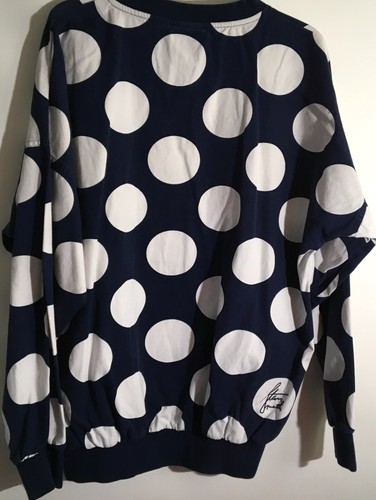 Adidas Stan Smith Men's Size Medium Navy White Polka Dot Pullover - Picture 5 of 5