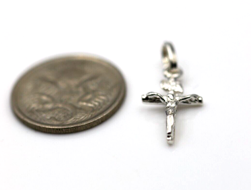 Genuine Sterling Silver 925 Small Crucifix Cross Pendant / Charm - Free Post - Picture 11 of 17