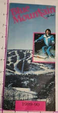 1989/90 BLUE MT SKI AREA BROCHURE W/ TRAIL MAP. 8 PAGES   MINT