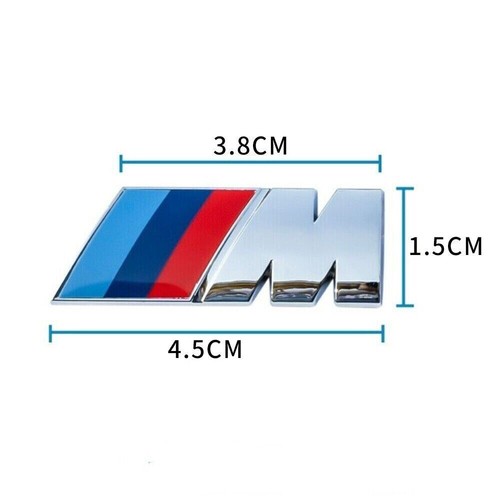 2 X BMW M Sport Emblem Silver Sticker Side Wing Fender Rear Badge 45 X 15mm - Picture 4 of 4