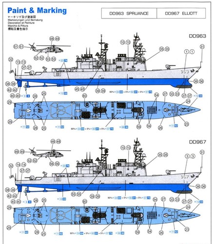 Dragon 1006 1/350 U.S.S. Spruance  (V L S DESTROYER) Assembly Model Kit - Picture 6 of 12