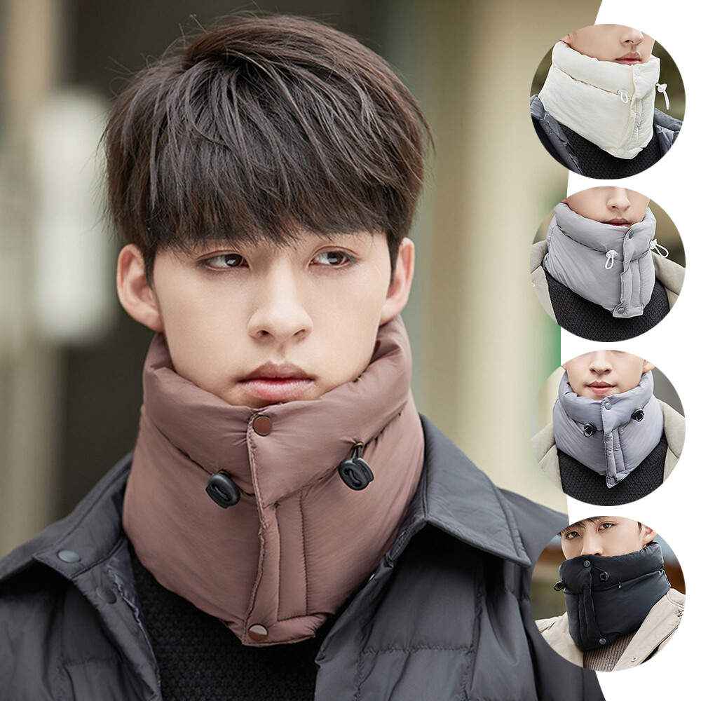 Men Winter Scarf Down Cotton Warm Ring Scarf Snood Neck Scarves Sports Cycling