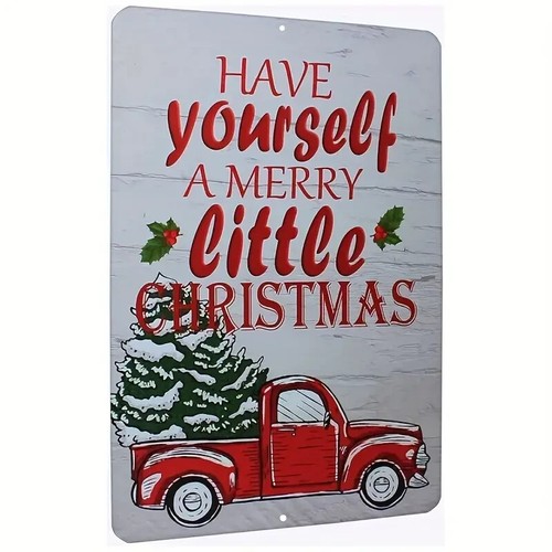 Have Yourself a Merry Little CHRISTMAS  12 x 8 inch Metal Sign - Picture 3 of 3