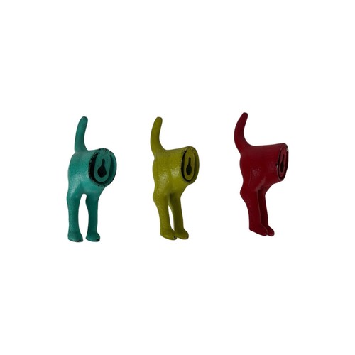 CAST IRON Wall Hangers DOG TAILS Southwestern Set 3 Distressed NWT NEW - Picture 6 of 9