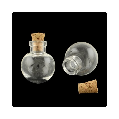 6 botellas redondas de vidrio para manualidades 20 mm corcho y ojales de tornillo frascos redondos - Imagen 2 de 3