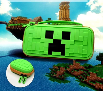 3D Nintendo Switch 2 Hard Case Minecraft Travel Cover Game Storage and 10 Caps