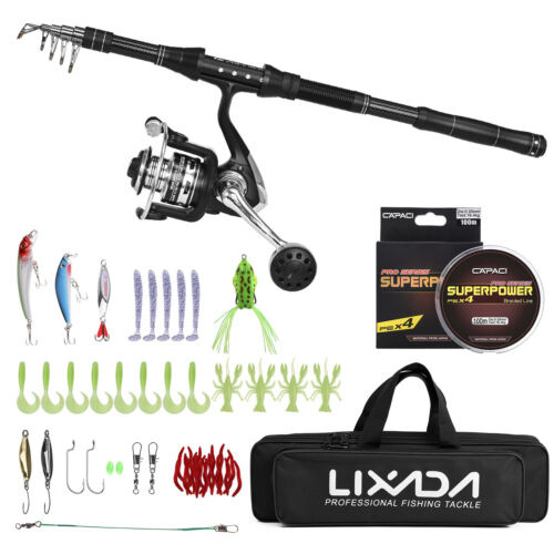 Lixada Telescopic Fishing Rod Reel Combo Fishing Rod Kit With Spinning Reel G3M6 - Picture 7 of 11