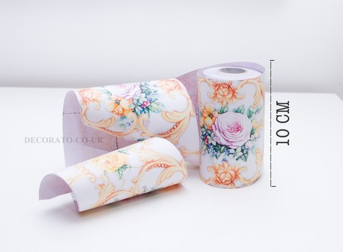 Shabby Chick Fablon Border Victorian Rose Wallpaper  Floral Sticky Back Plastic - Picture 3 of 9