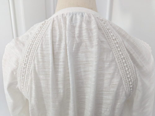 Sundance Romance strukturiert bestickt Spitze Bauern Bluse Top weiß Boho XS EUC - Bild 6 von 16