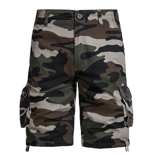 Men's Camouflage Half Pants Multi-Pocket Summer Outdoor Loose Cargo Shorts - Picture 18 of 30