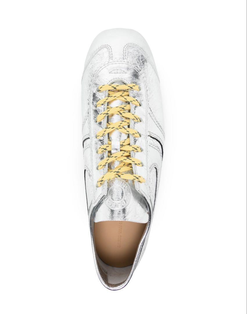 Dries Van Noten Men 10.0US Silver Leather Sneakers Elegant Dries Van Noten Men 10.0US Silver Leather Sneakers Elegant