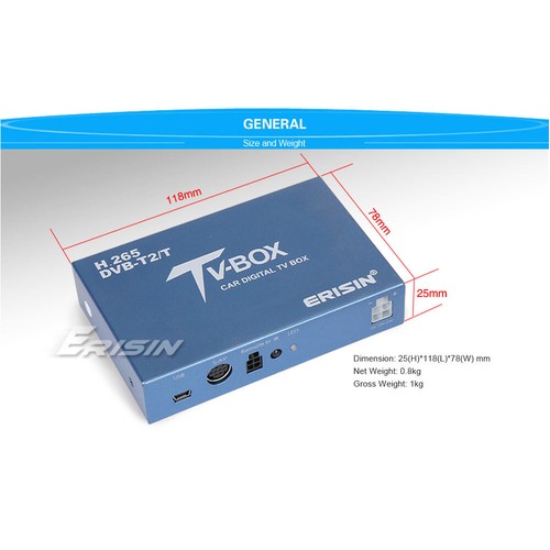 ES336 Auto Mobil HD DVB-T/T2 Digital TV Receiver Box HEVC (H.265) H.264 MPEG-2/4 - Bild 7 von 13
