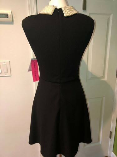 NWT Classy elegant Betsey Johnson Cap Sleeve Pearl Collar Fit and Flare dress 8 - Picture 8 of 12