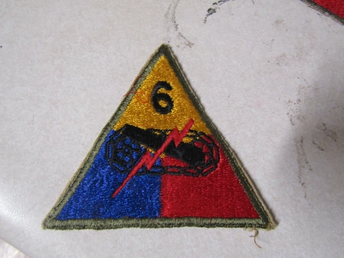 ORIGINAL MILITARY PATCH OLDER WW2 ERA US ARMY 6TH ARMORED DIVISION #4