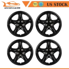 4X 14" Wheel Hub Caps Plastic Rim Covers Black Cover Kit Fits R14 Tire & Rim