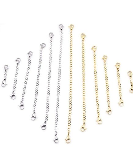 Silver & Gold Double Lobster Clip on Chain extender extension necklace Bracelet - Picture 3 of 4