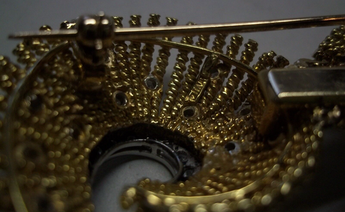 Beautiful Italian 18k Gold & 52 Diamonds Pin / Brooch made in Italy 27.3g - Picture 8 of 9