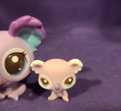 Authentique Littlest animalerie LPS #2501 #2502 maman bébé ours violet - Photo 3/8