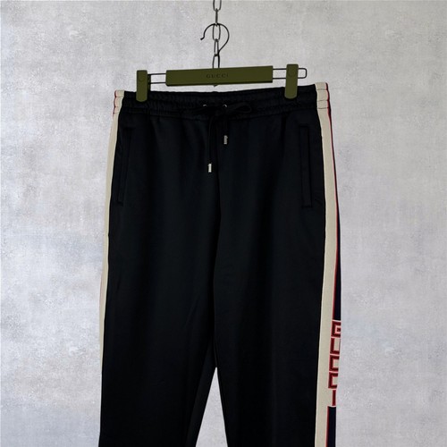New Gucci GG Logo Tapped Stripe Jersey Track Sweat Pants Trousers Black Size L - Picture 8 of 19