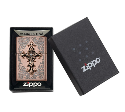 Zippo Lighter Arabesque Tribal Cross CA Windproof Free Shipping New In Box - Picture 7 of 8