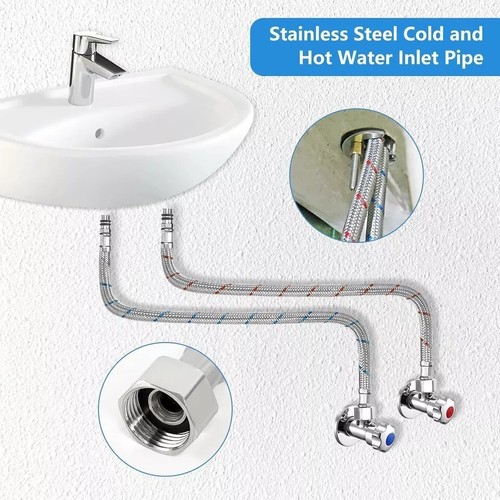 2 Stück Anschlussschlauch Armatur G3/8 X M10 Wasserhahn Schlauch Verlängerung 80 - Bild 6 von 8