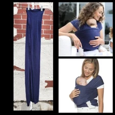 Ergobaby Aura Baby Wrap Soft & Stretchy Wrap For Newborn 8-25lbs Indigo blue