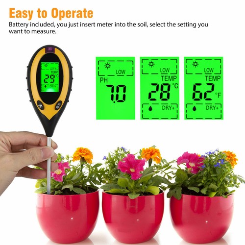 4 in 1 PH Tester Soil Water Moisture Light Test Meter for Garden Plant Seeding - Picture 6 of 15