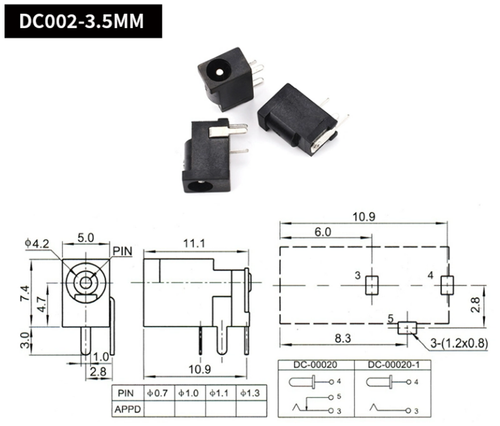 DC Power Connector Plug Socket Jack Female Male Panel Mount 1.1/1.3/2.1/2.5mm - Picture 6 of 48