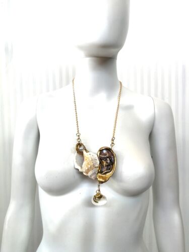 Jewelry Necklace Pendant Pearls Shell Luxury Greek Mythology Ear Sea Life Luxury - Picture 3 of 24