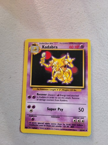 1x Pokémon TCG Kadabra Base Set 32/102 Regular Unlimited Uncommon LP