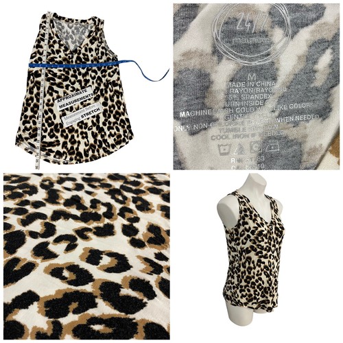 Camisa Maurices Top Mujer Mediana Estampado Animal Sin Mangas Trabajo Oficina Informal - Imagen 10 de 12