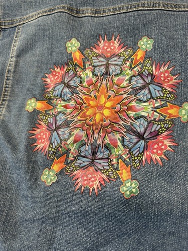 Disney Youth Kids Encanto Jean Jacket Size Large 10/12 Design on Back - Picture 2 of 16