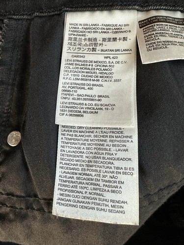 Levis Womens 505 Straight Jeans Size 28/30 6S Short Black Mid Rise Excellent - Picture 5 of 11