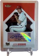 2006 Topps Finest Red Refractor Jason Bergman Auto Rookie RC Card #147 Nationals