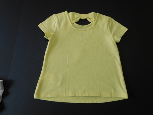 Gap Toddler Girl T-Shirt Shorts Yellow Gray 2 Years/2T Cotton Butterfly Bow Back - Picture 4 of 5