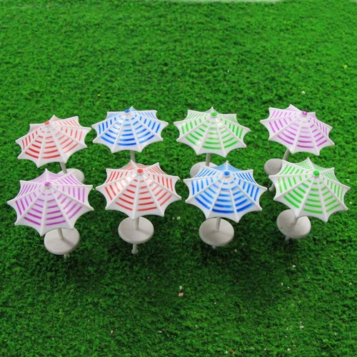 TYS13050 8pcs Model Trains O Gauge 1:50 Sun Umbrella Parasol Garden Sea Beach - Picture 4 of 4