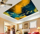 3D Yellow Fish NA6619 Ceiling WallPaper Murals Wall Print Decal Deco AJ WALL Fay