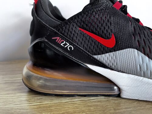 Nike Air Max 270 Sneakers Black Crimson Red Grey Wht AH8050-015 Men's 9.5 Shoes - Picture 3 of 9
