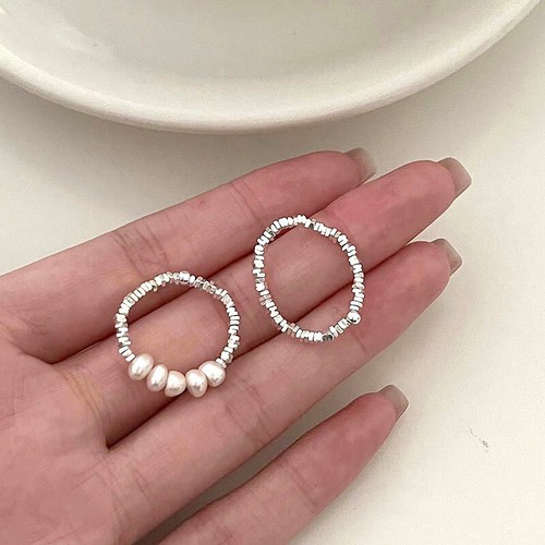 Delicate Versatile Pearl Ring Minimalist Beaded Finger Ring Jewelry Accessories - Picture 4 of 11