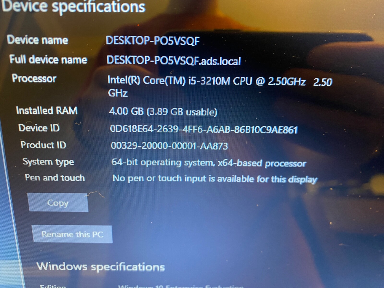 HP Envy DV6 Notebook PC Intel i5-3210M 2.5GHz 4GB RAM 500 GB HDD WINDOWS 10 PRO - Picture 7 of 7